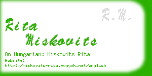 rita miskovits business card